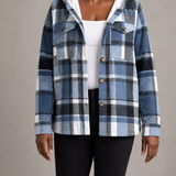Doris | Ruudullinen hupullinen paitatakki