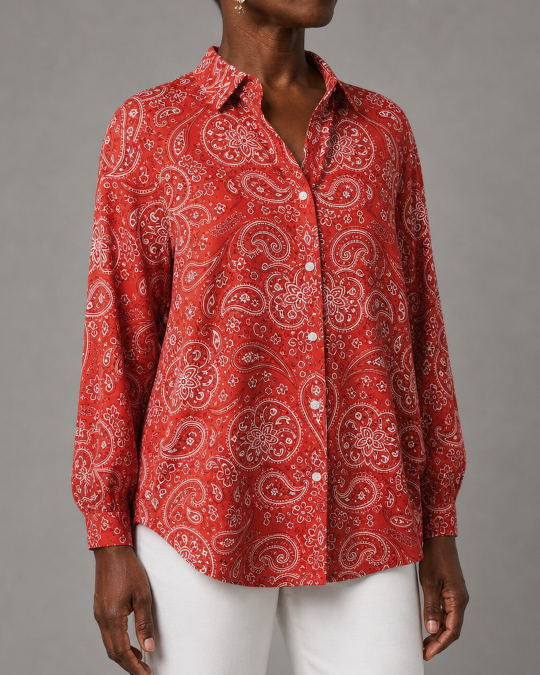Katarina | Paisleyprinttinen nappipusero