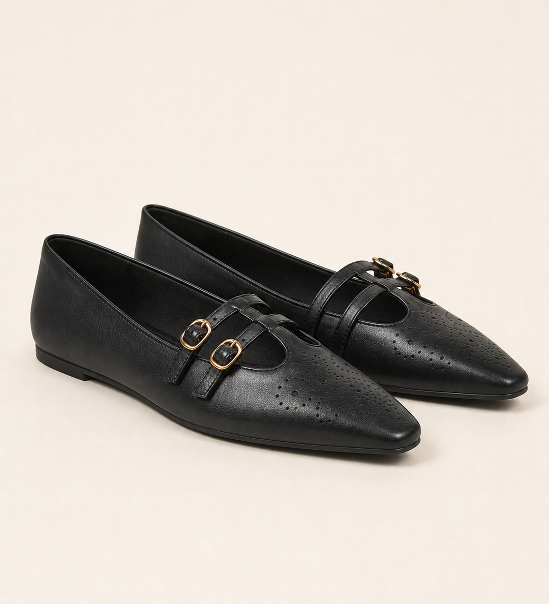 Louvenia | Brogue-ballerinat kahdella remmillä