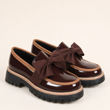 Willa | Leveälestinen platform-loafer rusetilla