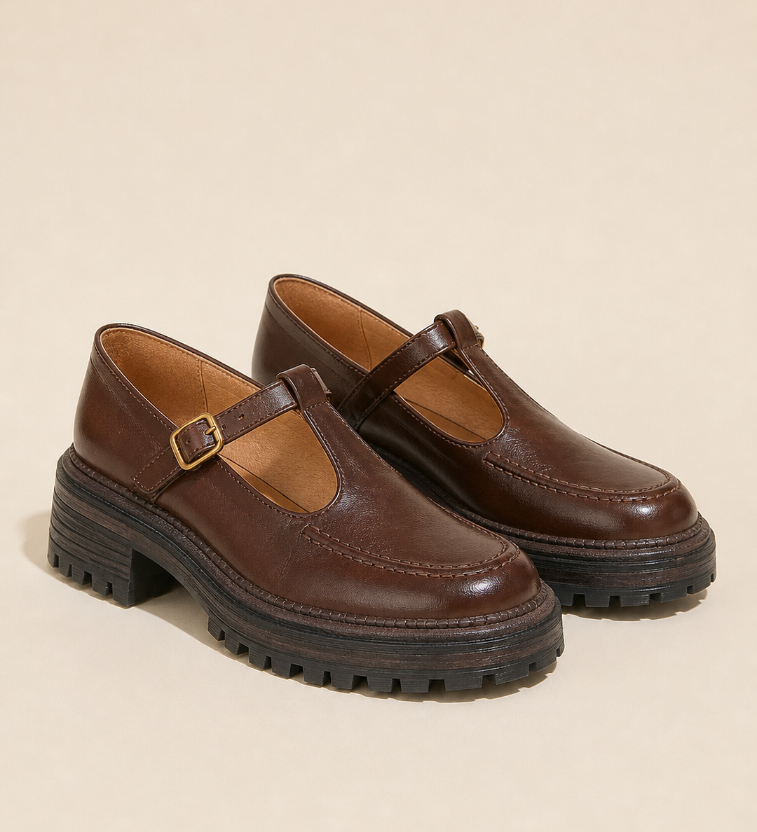 Frances | Pyöreäkärkinen Mary Jane -platform-loafer
