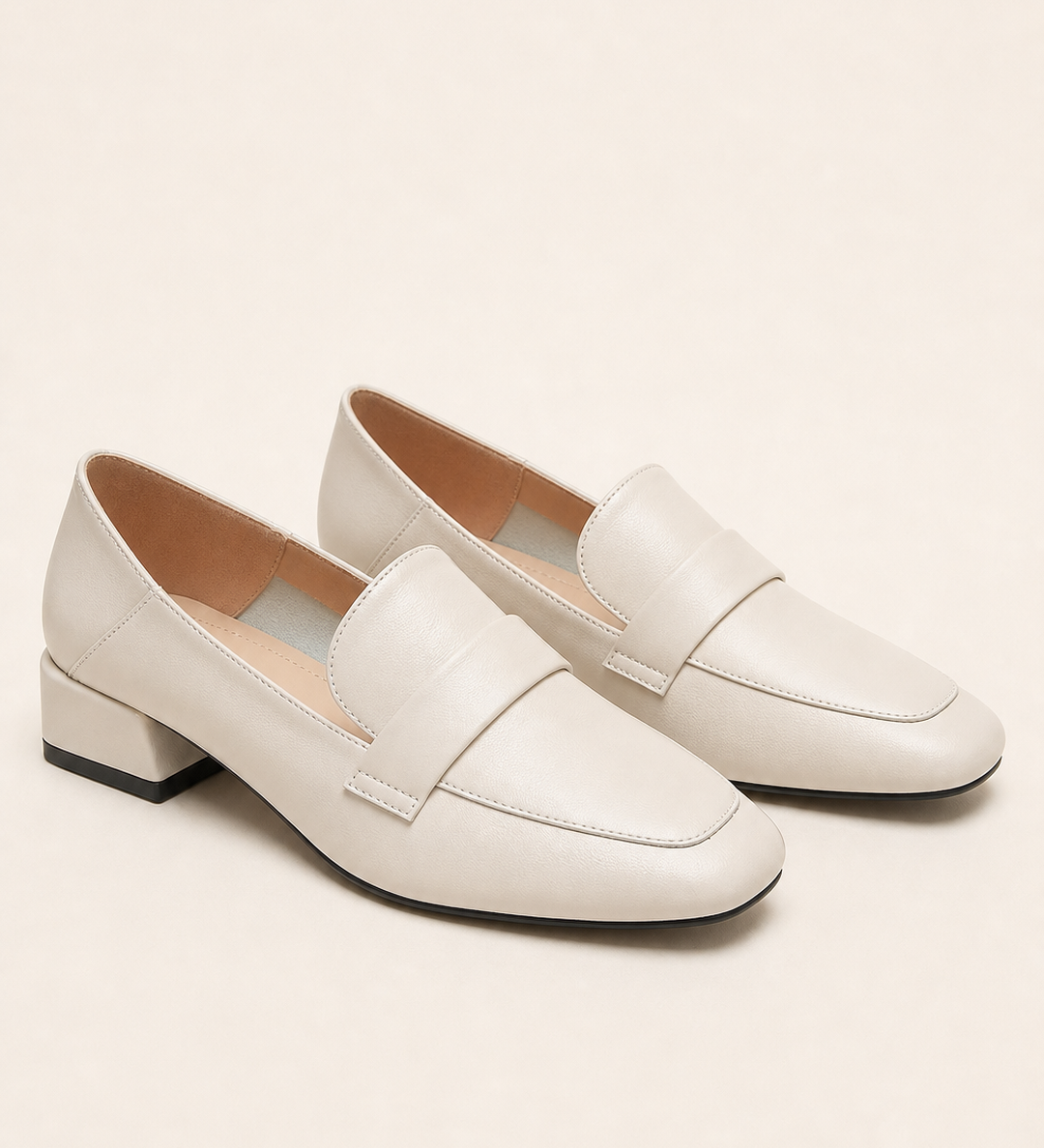 Ginny | Neliökärkinen loafer paksulla korolla