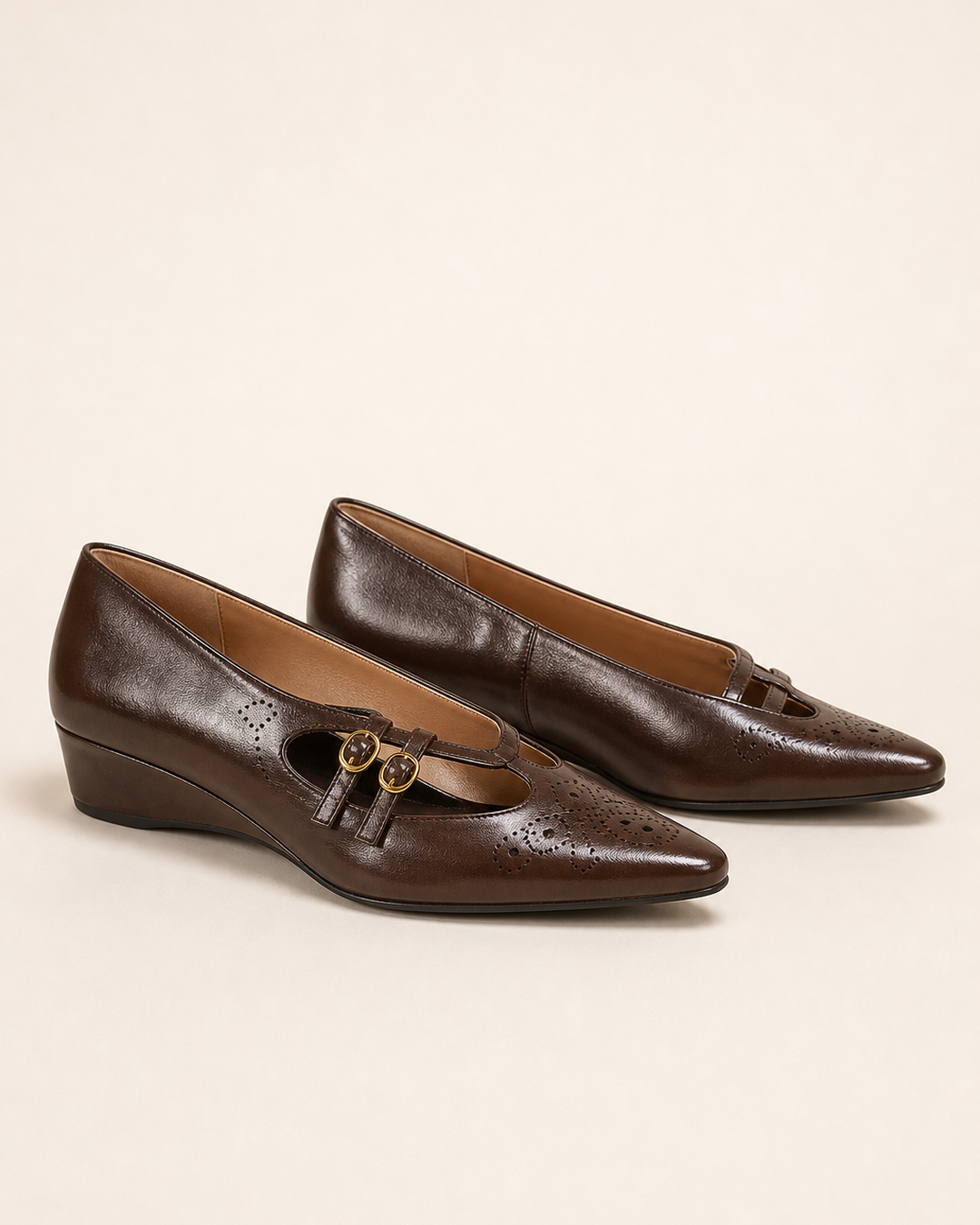 Louvenia | Brogue-ballerinat kahdella remmillä