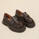 Estelle | Sujautettava platform-loafer kameliakoristeella