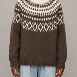 Josephine | Kahvinruskea vintage fair isle -neulepusero