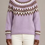 Bernice | Violetti fair isle -kaarrokeneule