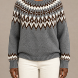 Corinne | Harmaa fair isle -kaarrokeneule