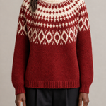 Katherine | Punainen vintage fair isle -neulepusero