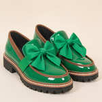 Willa | Leveälestinen platform-loafer rusetilla
