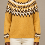 Darlene | Kullankeltainen fair isle -kaarrokeneule