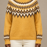 Darlene | Kullankeltainen fair isle -kaarrokeneule
