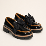 Willa | Leveälestinen platform-loafer rusetilla