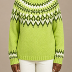 Eloise | Neonkeltainen fair isle -kaarrokeneule