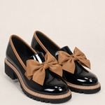Willa | Leveälestinen platform-loafer rusetilla