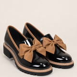 Willa | Leveälestinen platform-loafer rusetilla