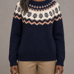 Nadine | Kahvinruskea vintage fair isle -neulepusero