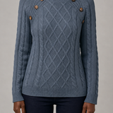 Betsy | Palmikkoneule nappikoristein