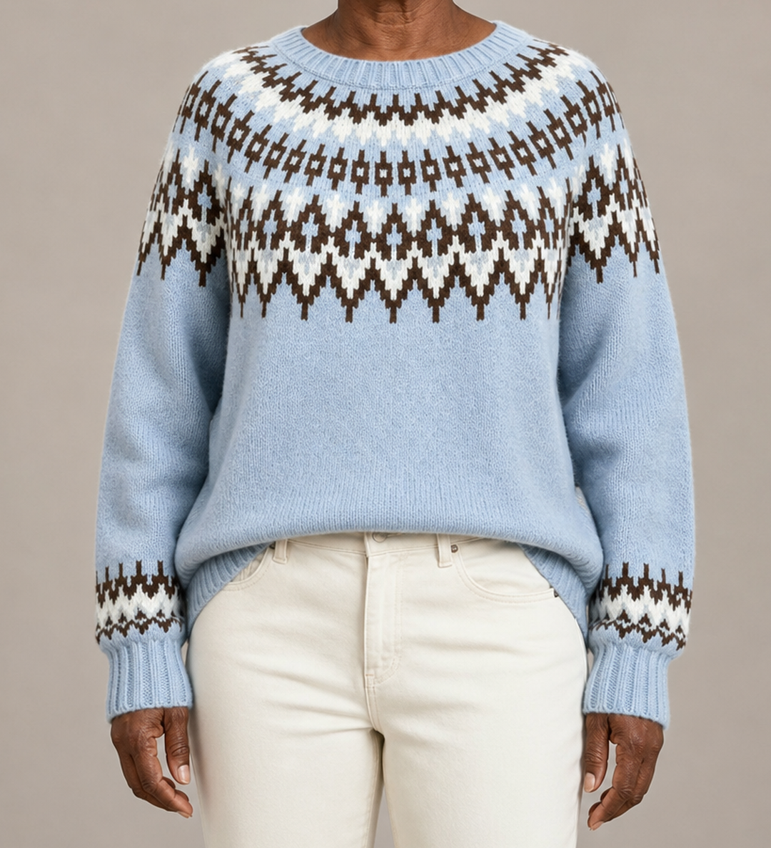 Faye | Taivaansininen fair isle -kaarrokeneule