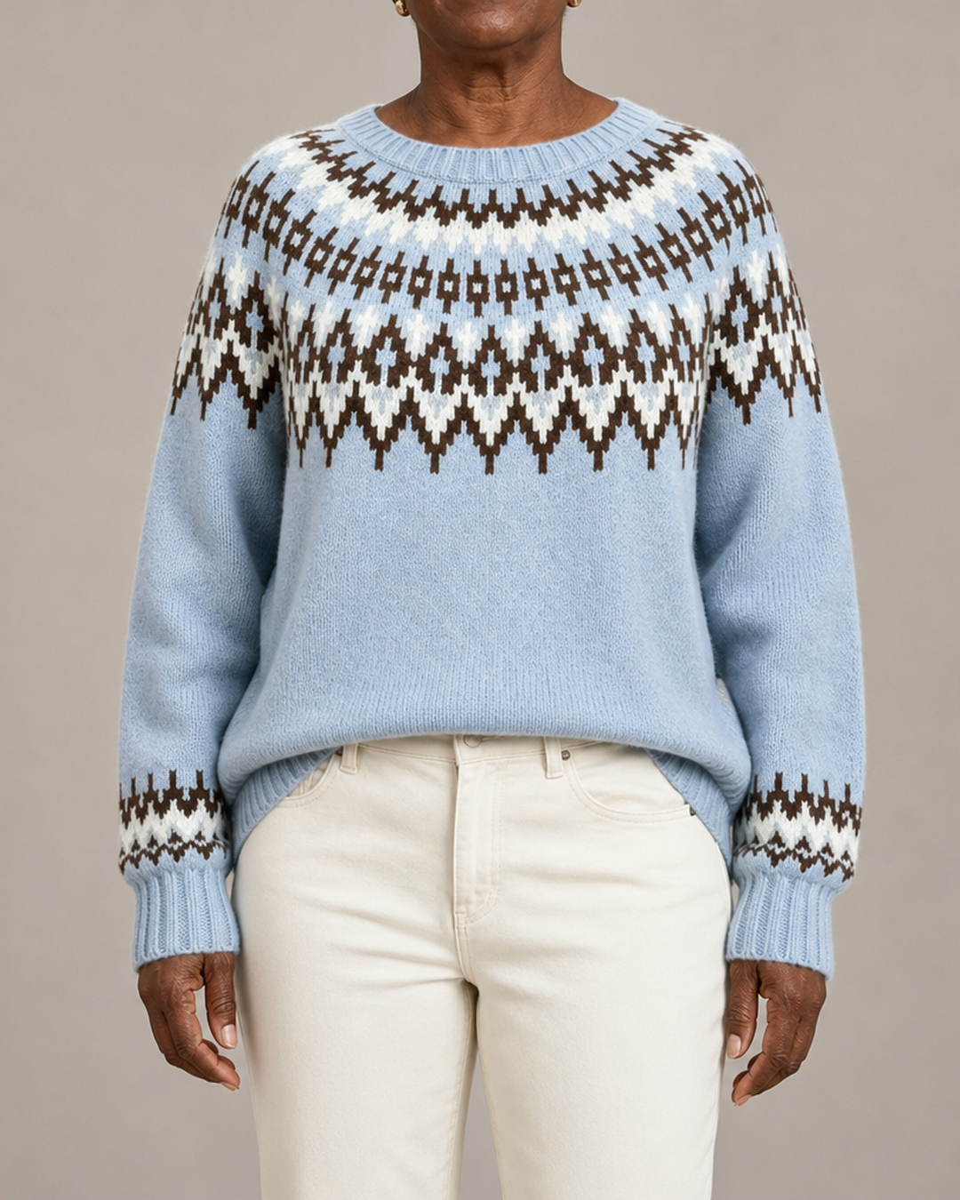 Faye | Taivaansininen fair isle -kaarrokeneule