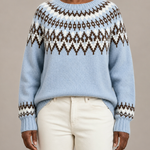 Faye | Taivaansininen fair isle -kaarrokeneule