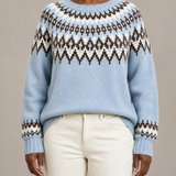 Faye | Taivaansininen fair isle -kaarrokeneule