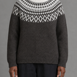 Ophelia | Musta vintage fair isle -neulepusero