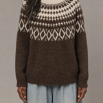Rosalind | Karamellinruskea vintage fair isle -neulepusero