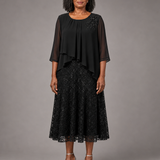 Lace | Morsiamen äidin sifonkimekko pitsikerroksella