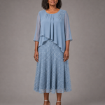 Lace | Morsiamen äidin sifonkimekko pitsikerroksella