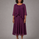 Lace | Morsiamen äidin sifonkimekko pitsikerroksella