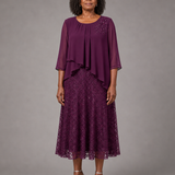 Lace | Morsiamen äidin sifonkimekko pitsikerroksella