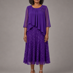 Lace | Morsiamen äidin sifonkimekko pitsikerroksella