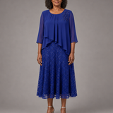 Lace | Morsiamen äidin sifonkimekko pitsikerroksella