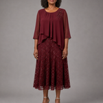 Lace | Morsiamen äidin sifonkimekko pitsikerroksella