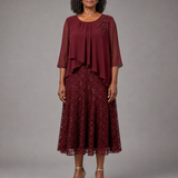 Lace | Morsiamen äidin sifonkimekko pitsikerroksella