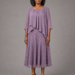 Lace | Morsiamen äidin sifonkimekko pitsikerroksella