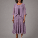 Lace | Morsiamen äidin sifonkimekko pitsikerroksella