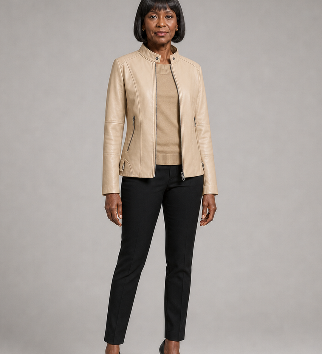 Audrey | Kapea vetoketjullinen biker-takki
