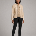 Audrey | Kapea vetoketjullinen biker-takki