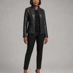Audrey | Kapea vetoketjullinen biker-takki