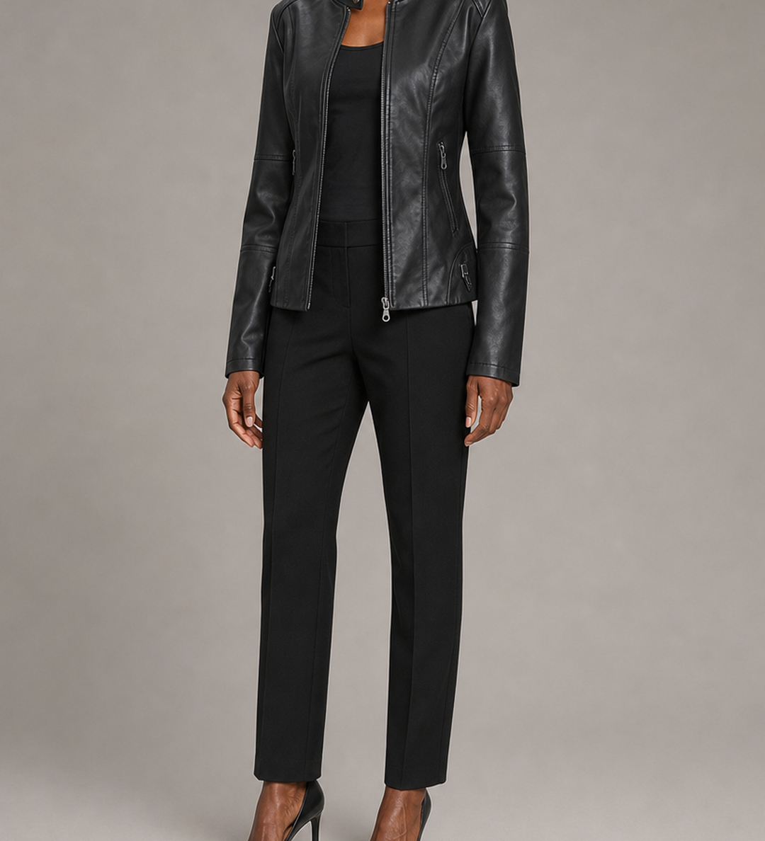 Audrey | Kapea vetoketjullinen biker-takki