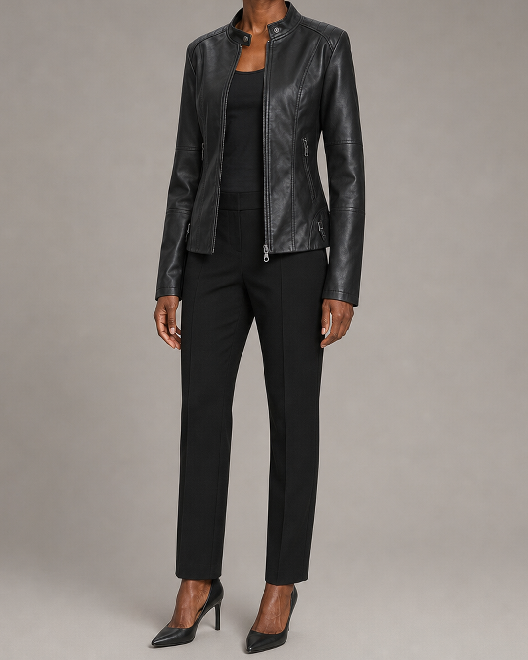 Audrey | Kapea vetoketjullinen biker-takki