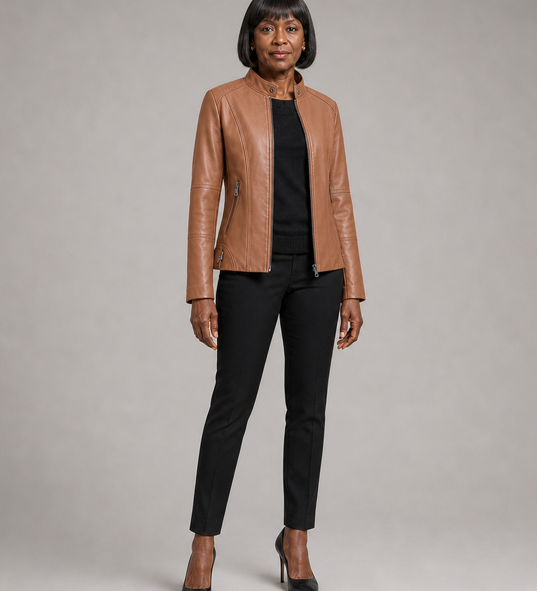 Audrey | Kapea vetoketjullinen biker-takki