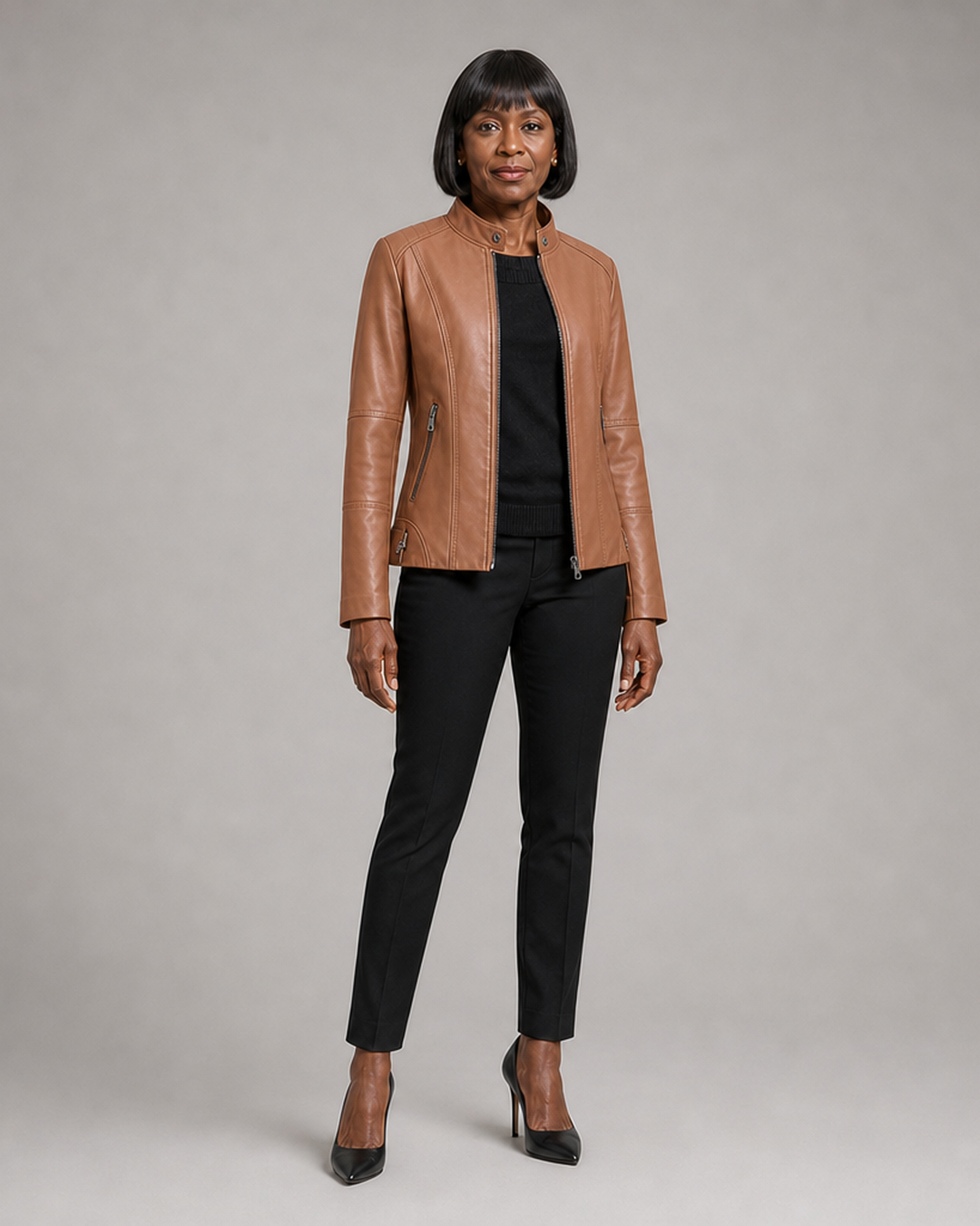 Audrey | Kapea vetoketjullinen biker-takki
