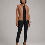 Audrey | Kapea vetoketjullinen biker-takki