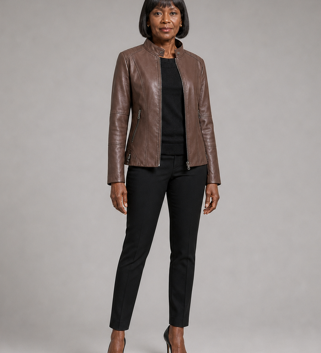 Audrey | Kapea vetoketjullinen biker-takki