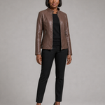 Audrey | Kapea vetoketjullinen biker-takki
