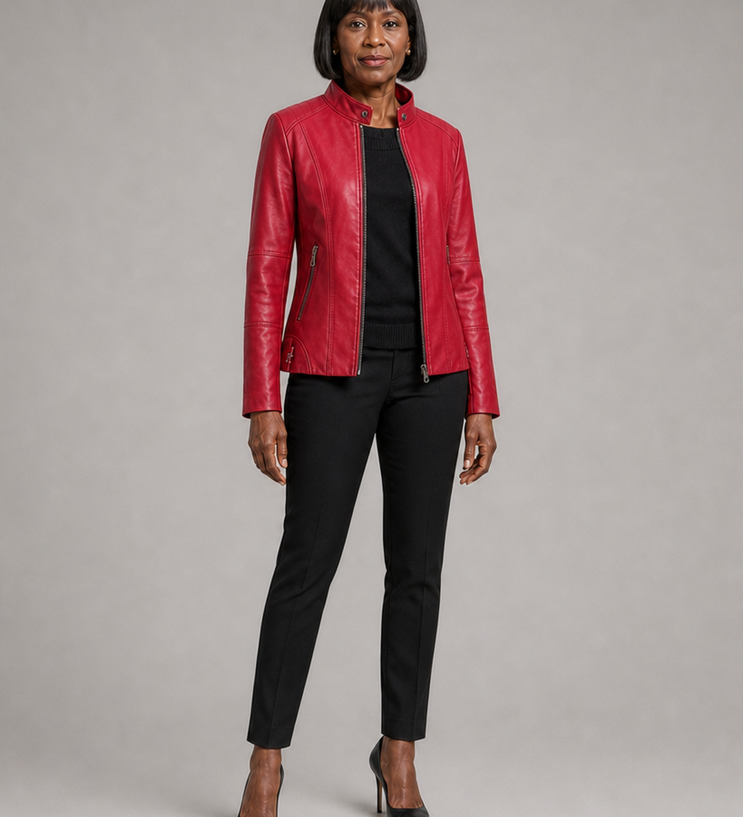 Audrey | Kapea vetoketjullinen biker-takki