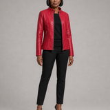 Audrey | Kapea vetoketjullinen biker-takki