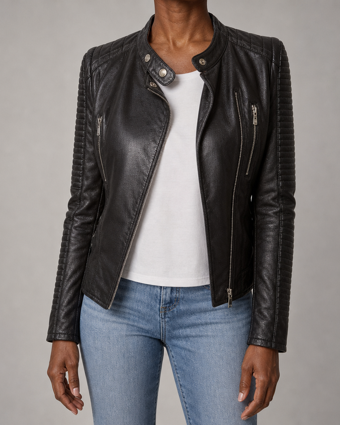 Inez | Biker-tyylinen vetoketjutakki